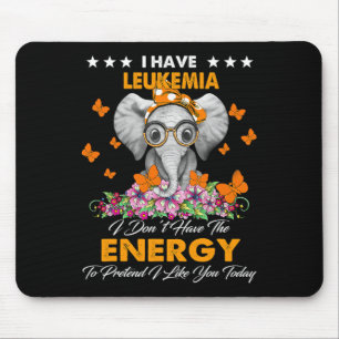 Elephant I Have Leukaemia Awareness Gifts Mouse Mat