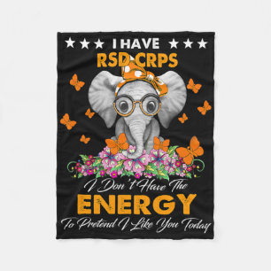 Elephant I Have Rsd Crps Awareness Gifts Fleece Blanket