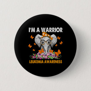 Elephant I’m A Warrior Leukaemia Awareness 6 Cm Round Badge