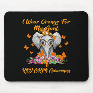 Elephant I Wear Orange For My Aunt Rsd Crps Awaren Mouse Mat