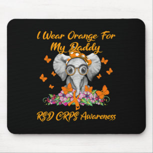 Elephant I Wear Orange For My Daddy Rsd Crps Aware Mouse Mat