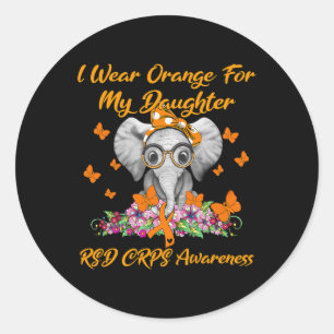 Elephant I Wear Orange For My Daughter Rsd Crps Aw Classic Round Sticker