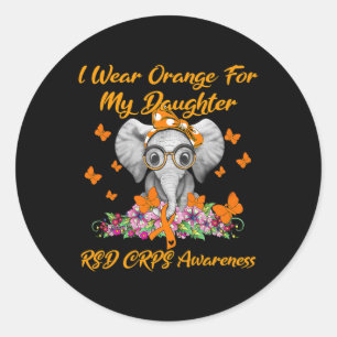 Elephant I Wear Orange For My Daughter Rsd Crps Aw Classic Round Sticker
