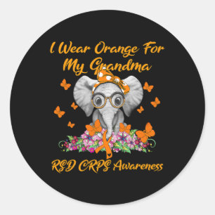 Elephant I Wear Orange For My Grandma RSD CRPS Awa Classic Round Sticker