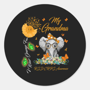 Elephant I Wear Orange For My Grandma Rsd Crps Awa Classic Round Sticker