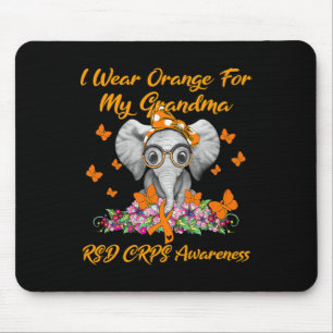 Elephant I Wear Orange For My Grandma Rsd Crps Awa Mouse Mat