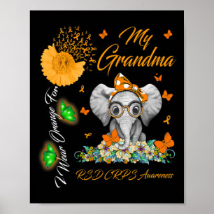 Elephant I Wear Orange For My Grandma Rsd Crps Awa Poster