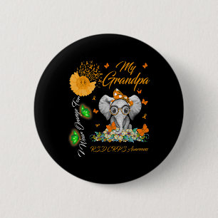 Elephant I Wear Orange For My Grandpa RSD CRPS Awa 6 Cm Round Badge