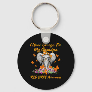 Elephant I Wear Orange For My Grandpa Rsd Crps Awa Key Ring