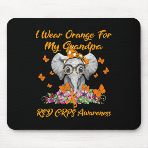 Elephant I Wear Orange For My Grandpa Rsd Crps Awa Mouse Mat