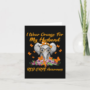 Elephant I Wear Orange For My Husband RSD CRPS Awa Card