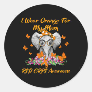 Elephant I Wear Orange For My Mum Rsd Crps Awarene Classic Round Sticker