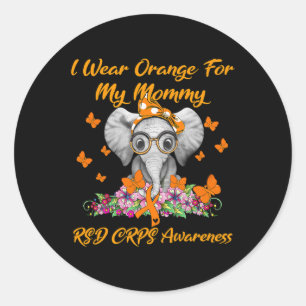 Elephant I Wear Orange For My Mummy Rsd Crps Aware Classic Round Sticker