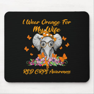 Elephant I Wear Orange For My Wife RSD CRPS Awaren Mouse Mat