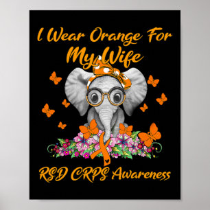 Elephant I Wear Orange For My Wife RSD CRPS Awaren Poster