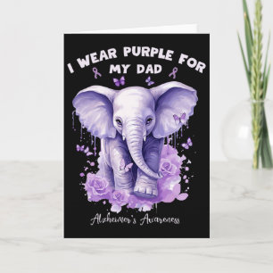 Elephant I Wear Purple For My Dad Heimerheimer's A Card
