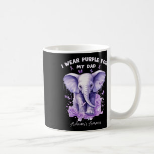 Elephant I Wear Purple For My Dad Heimerheimer's A Coffee Mug