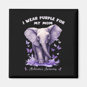 Elephant I Wear Purple For My Mum Heimerheimer's A Magnet