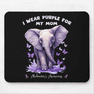 Elephant I Wear Purple For My Mum Heimerheimer's A Mouse Mat