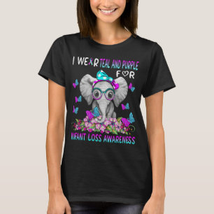 Elephant I Wear teal and purple For Infant Loss  T-Shirt