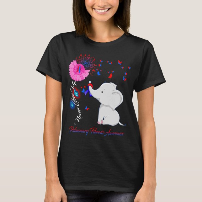 Elephant I Wear while ForPulmonary Fibrosis Awaren T-Shirt (Front)