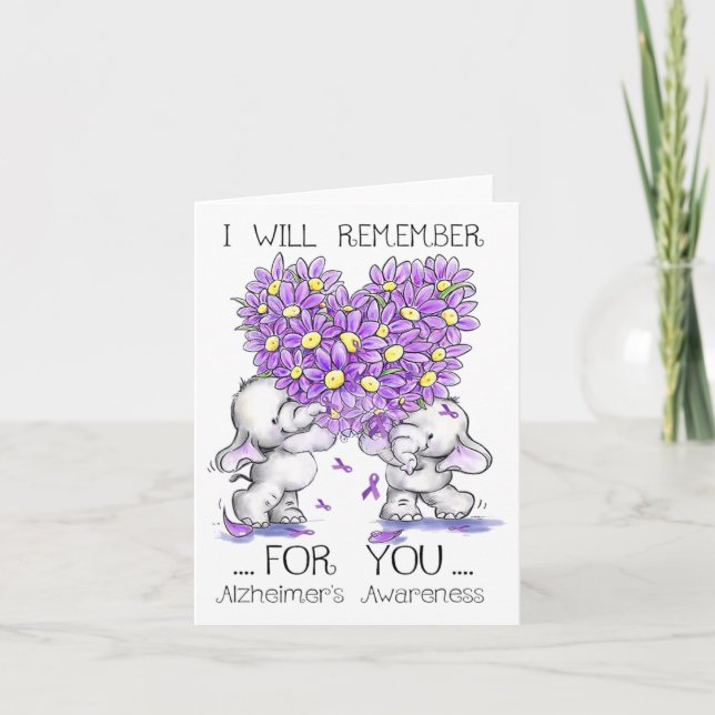 Elephant I Will Remember For You Flower Heimerheim Card (Front)