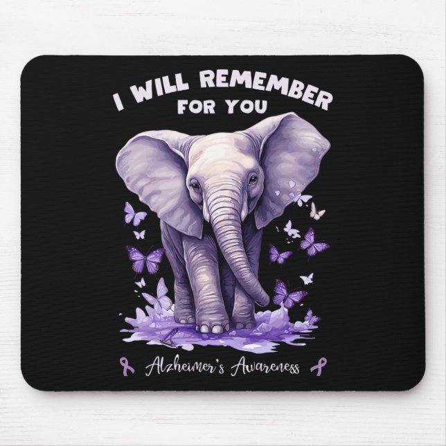 Elephant I Will Remember For You Heimerheimer's Aw Mouse Mat (Front)