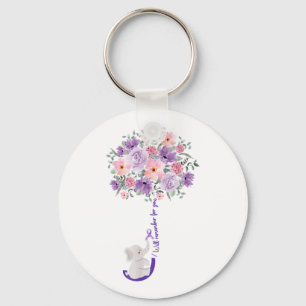 Elephant I Will Remember For You Purple Sunflower Key Ring
