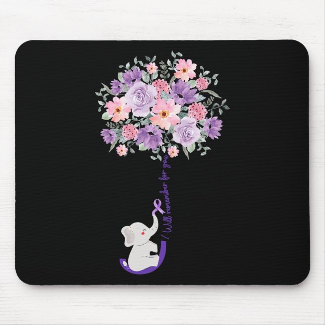 Elephant I Will Remember For You Purple Sunflower  Mouse Mat (Front)