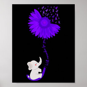 Elephant I Will Remember For You Purple Sunflower Poster