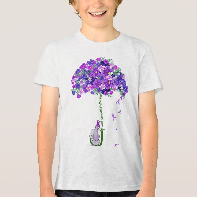 Elephant I Will Remember For You Sunflower Heimer  Tri-Blend Shirt (Front)