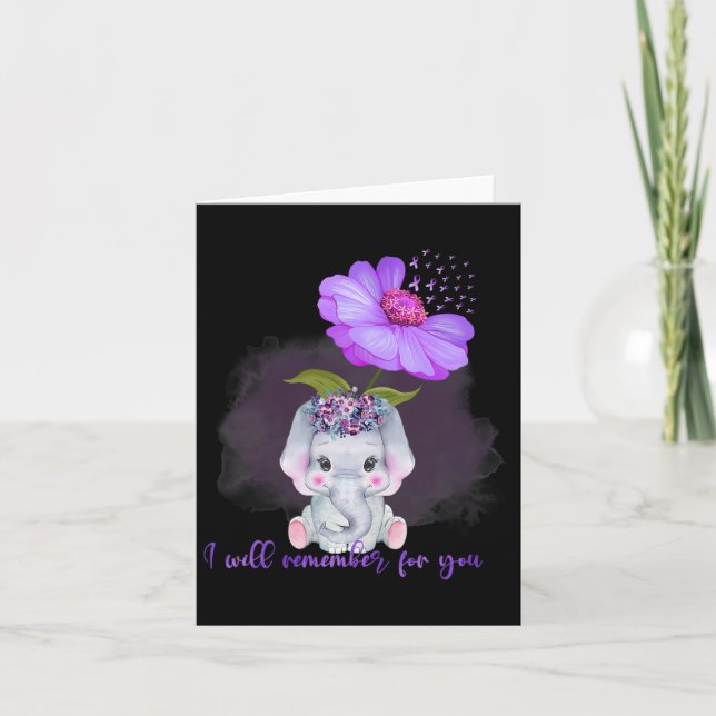 Elephant I Will Remember For You Sunflower Heimerh Card (Front)