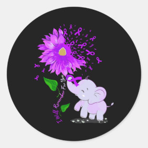 Elephant I Will Remember For You Sunflower Heimerh Classic Round Sticker