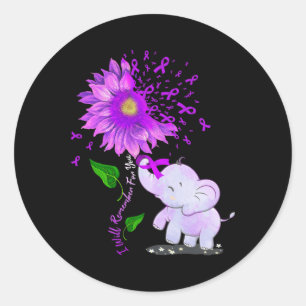 Elephant I Will Remember For You Sunflower Heimerh Classic Round Sticker