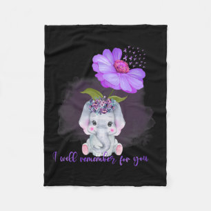 Elephant I Will Remember For You Sunflower Heimerh Fleece Blanket