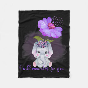 Elephant I Will Remember For You Sunflower Heimerh Fleece Blanket