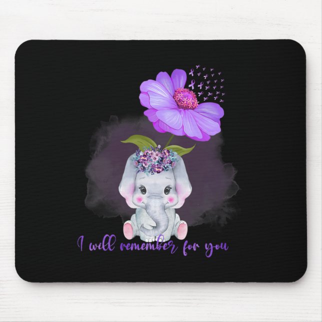 Elephant I Will Remember For You Sunflower Heimerh Mouse Mat (Front)
