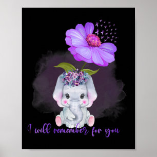 Elephant I Will Remember For You Sunflower Heimerh Poster