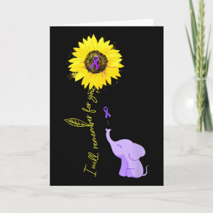 Elephant I Will Remember For You Yellow Sunflower Card