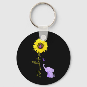 Elephant I Will Remember For You Yellow Sunflower Key Ring