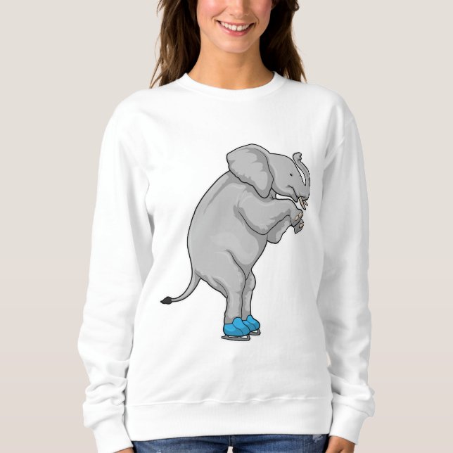 Elephant Ice skating Ice skates Sweatshirt (Front)