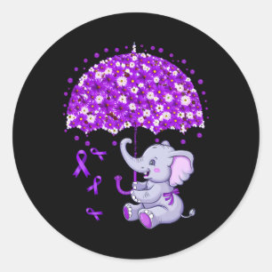 Elephant I'll Remember You Sunflower Heimerheimer Classic Round Sticker