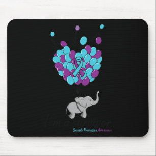 Elephant I'm A Survivor Heart Suicide Prevention A Mouse Mat