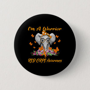 Elephant I'm A Warrior RSD CRPS Awareness 6 Cm Round Badge