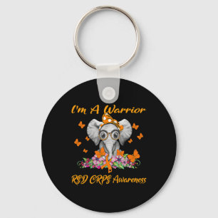Elephant I'm A Warrior Rsd Crps Awareness Key Ring