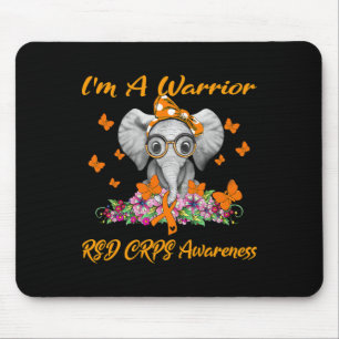 Elephant I'm A Warrior RSD CRPS Awareness Mouse Mat