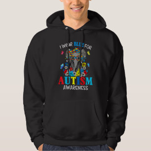Elephant In April I Wear Blue Autism Awareness Mon Hoodie