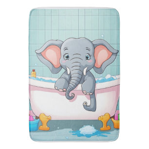 Elephant in bath mat