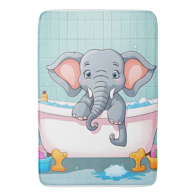 Elephant in bath mat (Front Vertical)
