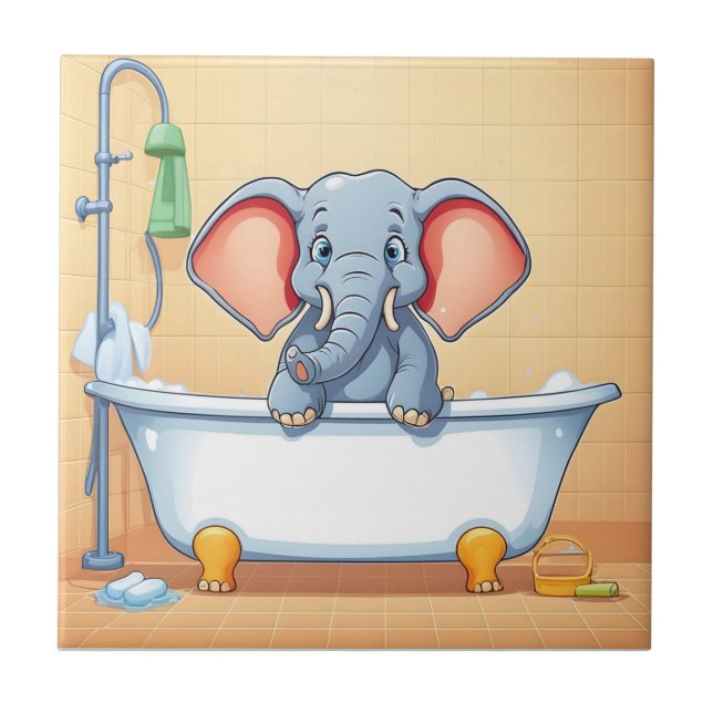 Elephant in bath tile (Front)